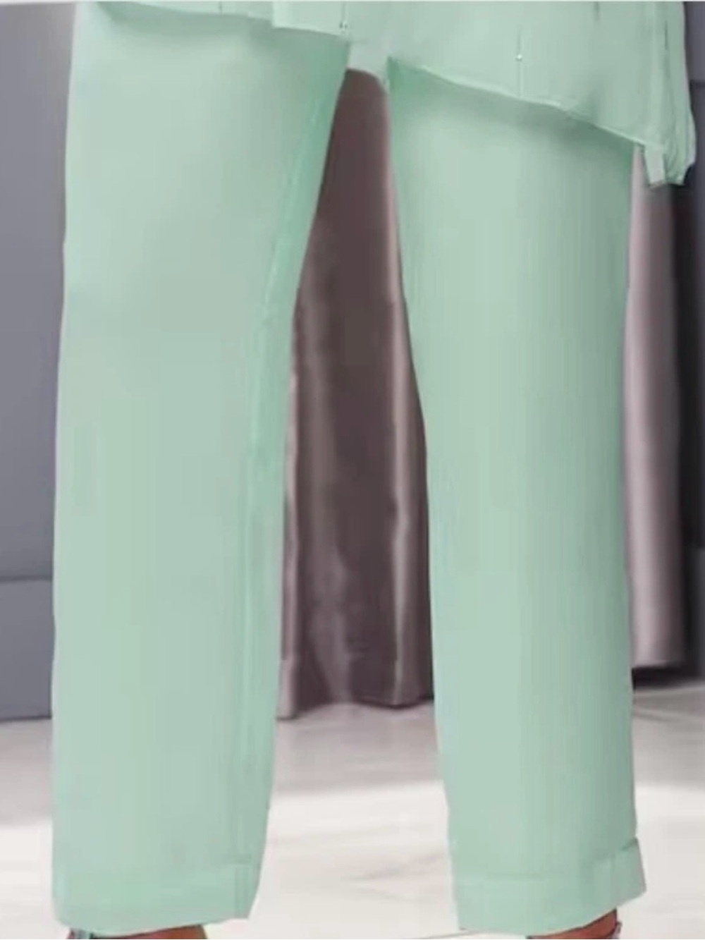 Ashro Sz XL Mist Green 3-Piece Beaded Pant Set Formal Party Church Wedding - Picture 3 of 11